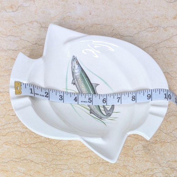 Vintage Ceramic Mid Century White Terrapin Fish Ashtray Trinket Dish - Picture 8 of 10